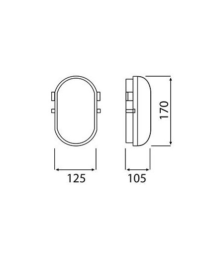 5W 220-240VAC 4000K 580lm OVAL FLAT LED Bulkhead Light Lamp IP54, IK10, matt polycarbonate cover 5W 220-240VAC 4000K 580lm OVAL FLAT LED Bulkhead Light Lamp IP54, IK10, matt polycarbonate cover