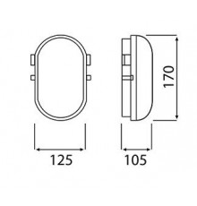 5W 4000K 570lm OVAL FLAT 12V/24V LED Bulkhead Light IP54, IK10, polycarbonate cover, signal lamp 5W 4000K 570lm OVAL FLAT 12V/24V LED Bulkhead Light IP54, IK10, polycarbonate cover, signal lamp