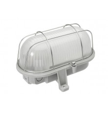 6W 4000K 690lm OVAL 100 LED Bulkhead Light Lamp IP44 steel cage, glass cover