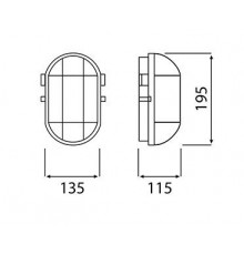 6W 4000K 690lm OVAL 100 LED Bulkhead Light Lamp IP44 steel cage, glass cover 6W 4000K 690lm OVAL 100 LED Bulkhead Light Lamp IP44 steel cage, glass cover