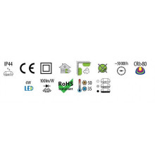 6W 4000K 690lm OVAL 100 LED Bulkhead Light Lamp IP44 steel cage, glass cover 6W 4000K 690lm OVAL 100 LED Bulkhead Light Lamp IP44 steel cage, glass cover