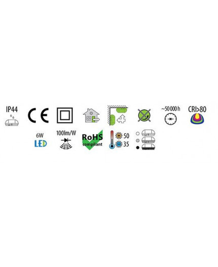 6W 4000K 690lm OVAL 100 LED Bulkhead Light Lamp IP44 steel cage, glass cover 6W 4000K 690lm OVAL 100 LED Bulkhead Light Lamp IP44 steel cage, glass cover