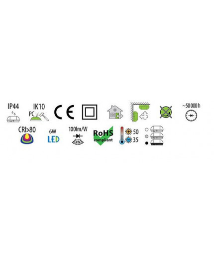6W 4000K 690lm OVAL 100 OB LED Bulkhead Light Lamp IP44, IK10, polycarbonate cover 6W 4000K 690lm OVAL 100 OB LED Bulkhead Light Lamp IP44, IK10, polycarbonate cover