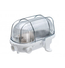 OVAL 60, ES / E27, Bulkhead Light Lamp, IP54, steel cage, glass cover