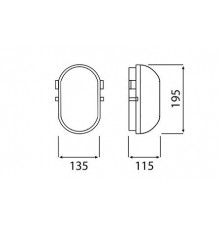 OVAL 100, ES / E27, Bulkhead Light Lamp, IP44, IK10, steel cage, polycarbonate cover OVAL 100, ES / E27, Bulkhead Light Lamp, IP44, IK10, steel cage, polycarbonate cover