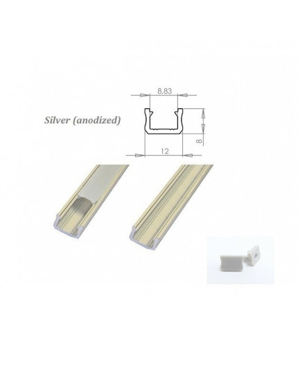 MINI aluminium extrusions for LED lighting - silver anodized MINI aluminium extrusions for LED lighting - silver anodized