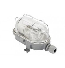 OVAL 60, ES / E27, Bulkhead Light Lamp, IP54, cast iron, steel cage, glass cover, max. bulb power 100W