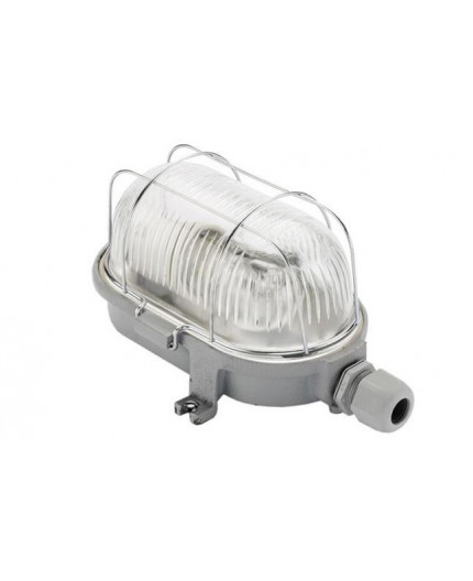 OVAL 60, ES / E27, Bulkhead Light Lamp, IP54, cast iron, steel cage, glass cover, max. bulb power 100W OVAL 60, ES / E27, Bulkhead Light Lamp, IP54, cast iron, steel cage, glass cover, max. bulb power 100W