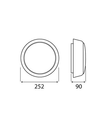 12W 4000K 1200lm ROUND Ceiling / Wall LED Bulkhead Light Lamp IP44 IK10 12W 4000K 1200lm ROUND Ceiling / Wall LED Bulkhead Light Lamp IP44 IK10