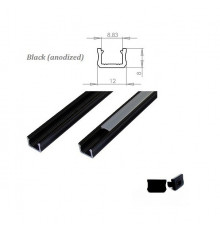MINI aluminium extrusions for LED lighting - black anodized MINI aluminium extrusions for LED lighting - black anodized
