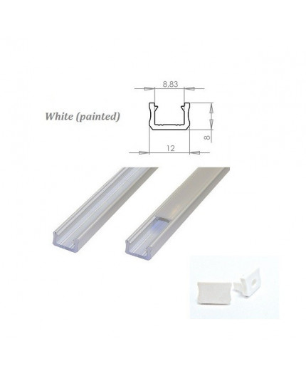 MINI aluminium extrusions for LED lighting - white painted MINI aluminium extrusions for LED lighting - white painted