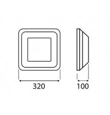 16W 4000K 1600lm SQUARE Ceiling / Wall LED Bulkhead Light Lamp IP44 IK10 HF motion sensor 16W 4000K 1600lm SQUARE Ceiling / Wall LED Bulkhead Light Lamp IP44 IK10 HF motion sensor