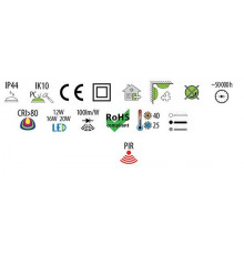 16W 4000K 1600lm SQUARE Ceiling / Wall LED Bulkhead Light Lamp IP44 IK10 PIR motion sensor 16W 4000K 1600lm SQUARE Ceiling / Wall LED Bulkhead Light Lamp IP44 IK10 PIR motion sensor