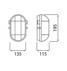 OVAL100, ES / E27, Bulkhead Light Lamp, IP54, cast iron, steel cage, glass cover, max. bulb power 100W OVAL100, ES / E27, Bulkhead Light Lamp, IP54, cast iron, steel cage, glass cover, max. bulb power 100W