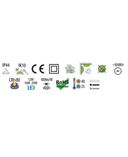 16W 4000K 1600lm ROUND XL Ceiling / Wall LED Bulkhead Light Lamp IP44 IK10 16W 4000K 1600lm ROUND XL Ceiling / Wall LED Bulkhead Light Lamp IP44 IK10