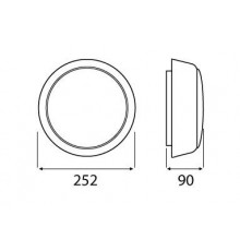 ROUND Ceiling / Wall Bulkhead Light Lamp, ES / E27, max. 60W, IP44, IK10 ROUND Ceiling / Wall Bulkhead Light Lamp, ES / E27, max. 60W, IP44, IK10