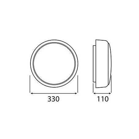 ROUND XL Ceiling / Wall Bulkhead Light Lamp, ES / E27, max ...