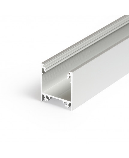 1m / 1000mm TL2 LED profile (anodized, silver), 23mm x 25mm, set with cover