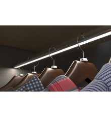 1m W2, Chrome Look, Round Wardrobe Clothes Hanging Rail, LED profile, set with cover and two end holders 1m W2, Chrome Look, Round Wardrobe Clothes Hanging Rail, LED profile, set with cover and two end holders