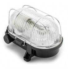 OVAL 60, ES / E27, Bulkhead Light Lamp, IP54, black Bakelite, steel cage, glass cover