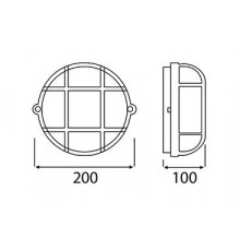 OLIVIA Ceiling / Wall Bulkhead Light Lamp, ES / E27, max. 100W, IP54, black bakelite, glass cover, steel cage OLIVIA Ceiling / Wall Bulkhead Light Lamp, ES / E27, max. 100W, IP54, black bakelite, glass cover, steel cage