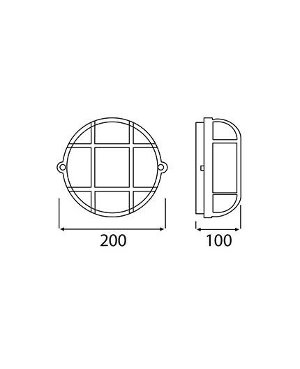 OLIVIA Ceiling / Wall Bulkhead Light Lamp, ES / E27, max. 100W, IP54, black bakelite, glass cover, steel cage OLIVIA Ceiling / Wall Bulkhead Light Lamp, ES / E27, max. 100W, IP54, black bakelite, glass cover, steel cage