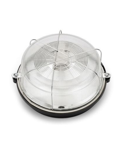 OLIVIA Ceiling / Wall Bulkhead Light Lamp, ES / E27, max. 100W, IP54, black bakelite, glass cover, steel cage OLIVIA Ceiling / Wall Bulkhead Light Lamp, ES / E27, max. 100W, IP54, black bakelite, glass cover, steel cage