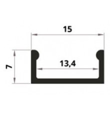 1m black painted E2 LED Aluminium U-profile with diffuser 1m black painted E2 LED Aluminium U-profile with diffuser