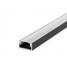 1m black painted E2 LED Aluminium U-profile with diffuser