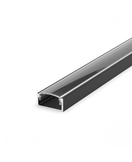 2m black painted E2 LED Aluminium U-profile with diffuser 2m black painted E2 LED Aluminium U-profile with diffuser