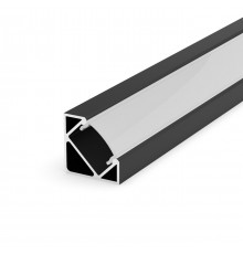 1m black painted corner E3 LED aluminium extrusion with diffuser