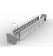 1m silver anodized LED Aluminium high U-profile EH2, with diffuser 1m silver anodized LED Aluminium high U-profile EH2, with diffuser