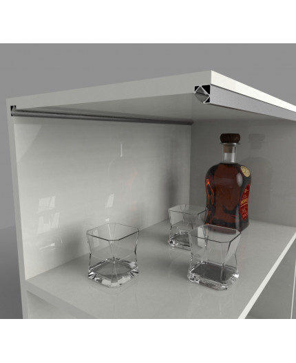 2m E3 silver anodized corner LED aluminium extrusion with diffuser 2m E3 silver anodized corner LED aluminium extrusion with diffuser