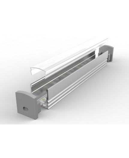 2m silver anodized LED Aluminium high U-profile EH2 with diffuser 2m silver anodized LED Aluminium high U-profile EH2 with diffuser