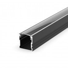 1m black painted EH2 LED Aluminium high U-profile with diffuser 1m black painted EH2 LED Aluminium high U-profile with diffuser