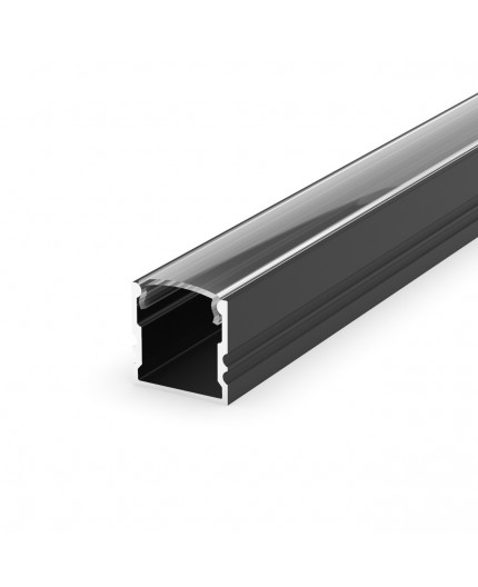 1m black painted EH2 LED Aluminium high U-profile with diffuser 1m black painted EH2 LED Aluminium high U-profile with diffuser