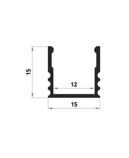 1m black painted EH2 LED Aluminium high U-profile with diffuser 1m black painted EH2 LED Aluminium high U-profile with diffuser