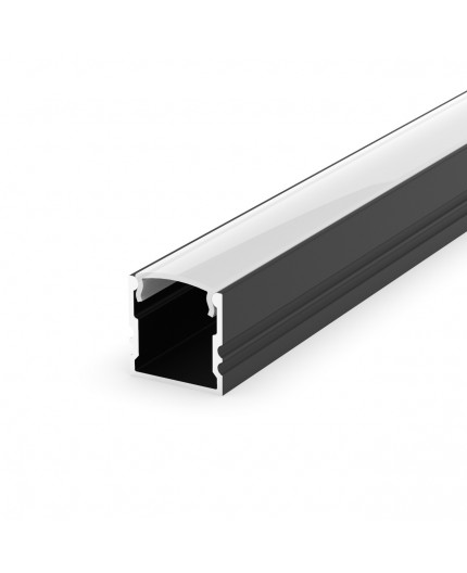 EH2 black painted 2m LED Aluminium high U-profile with diffuser EH2 black painted 2m LED Aluminium high U-profile with diffuser