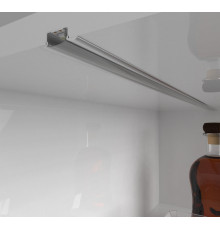 2m silver anodized recessed E1 LED aluminium extrusion with diffuser 2m silver anodized recessed E1 LED aluminium extrusion with diffuser