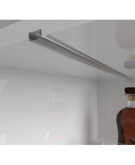 2m silver anodized recessed E1 LED aluminium extrusion with diffuser 2m silver anodized recessed E1 LED aluminium extrusion with diffuser