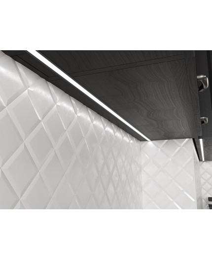 1m white painted recessed E1 LED aluminium extrusion with diffuser 1m white painted recessed E1 LED aluminium extrusion with diffuser