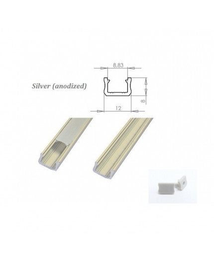 MINI aluminium extrusions for LED lighting - silver anodized MINI aluminium extrusions for LED lighting - silver anodized