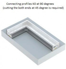 K0 mini LED plain aluminium extrusions, 1m, with diffuser K0 mini LED plain aluminium extrusions, 1m, with diffuser