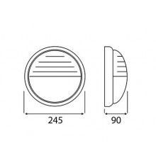 16W 4000K 1600lm VISTA Wall Bulkhead LED Light Lamp IP44, IK10, polycarbonate cover, decorative eyelid 16W 4000K 1600lm VISTA Wall Bulkhead LED Light Lamp IP44, IK10, polycarbonate cover, decorative eyelid