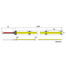 24VDC COB LED tape, 6500K, 14W/m, IP20, 5m (70W) Pro series 24VDC COB LED tape, 6500K, 14W/m, IP20, 5m (70W) Pro series