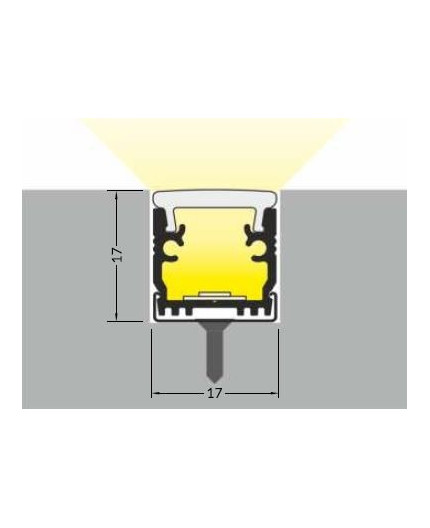 3m recessed floor LED profile T5 (anodized, silver), with opal cover 3m recessed floor LED profile T5 (anodized, silver), with opal cover