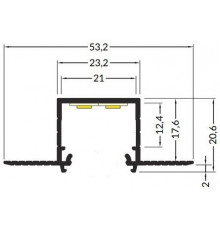 1m Plaster-in LED profile C3M (raw ALU) for plaster boards with cover 1m Plaster-in LED profile C3M (raw ALU) for plaster boards with cover