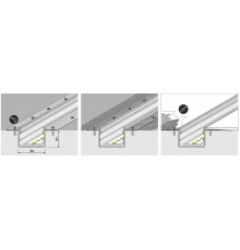 2m Plaster-in LED profile C3M (raw ALU) for plaster boards with cover 2m Plaster-in LED profile C3M (raw ALU) for plaster boards with cover