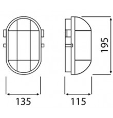 OVAL 100, ES / E27, Bulkhead Light Lamp, IP54, white bakelite, steel cage, glass cover OVAL 100, ES / E27, Bulkhead Light Lamp, IP54, white bakelite, steel cage, glass cover