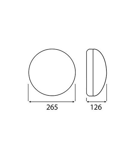 20W 4000K 2000lm ROND Ceiling / Wall Bulkhead LED Light Lamp IP44 IK10 20W 4000K 2000lm ROND Ceiling / Wall Bulkhead LED Light Lamp IP44 IK10